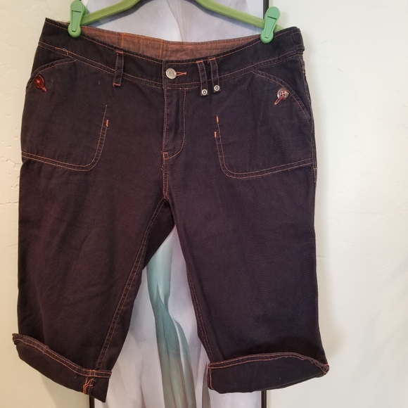 Kavu Capris Size 4 Dark Wash Hemp Cotton Crop - Picture 1 of 6